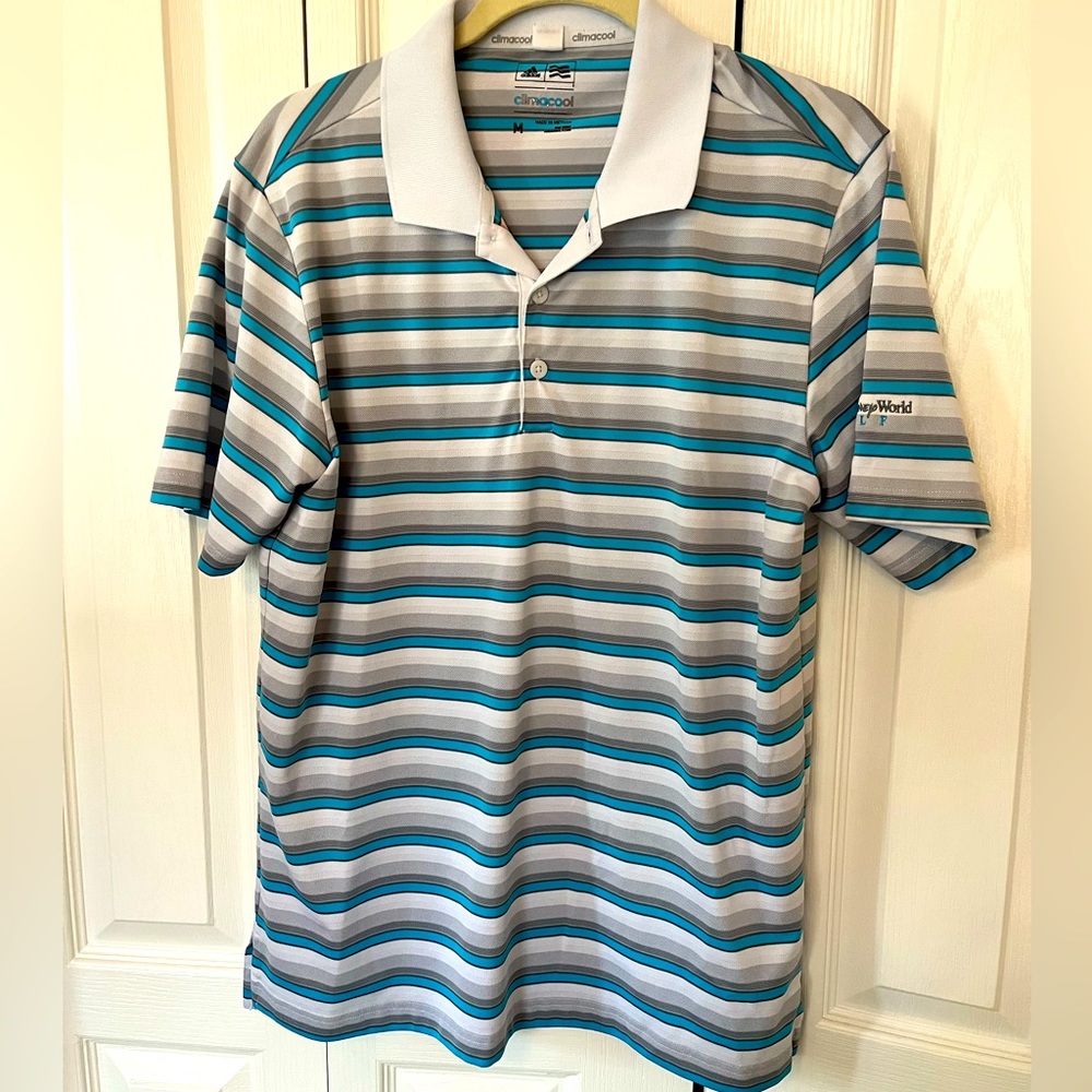 Adidas Disney Golf Collared Polo Shirt size MEDIUM Blue - Mickey Mouse WDW